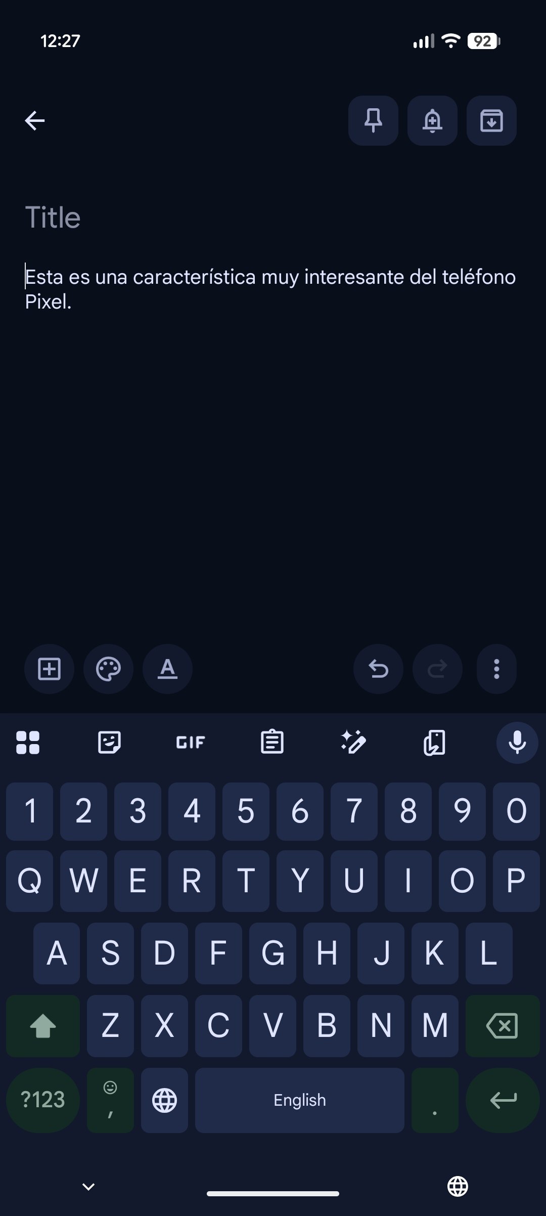 Android screen translation feature spanish details